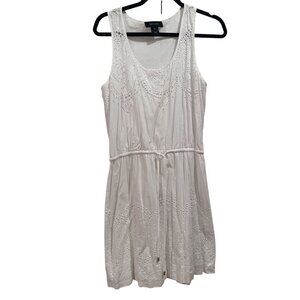 Karen Kane Womens Embroidered White Sleeveless Dress Medium